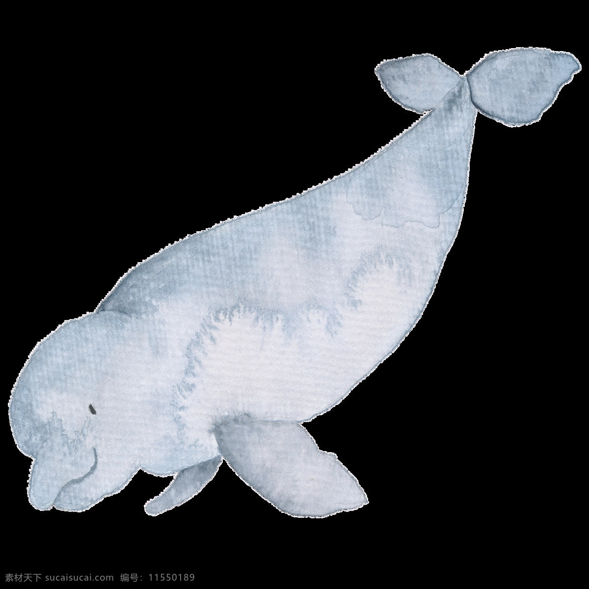 灰色 手绘 海豚 卡通 水彩 透明素材 免扣素材 装饰图案