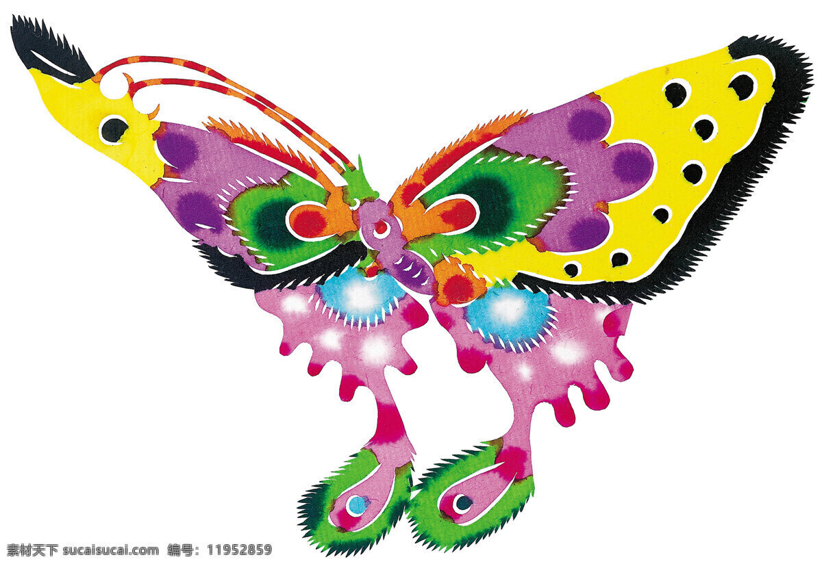 蝴蝶 动物 剪贴画 剪纸艺术 设计素材 剪纸窗花 民间美术 书画美术 白色