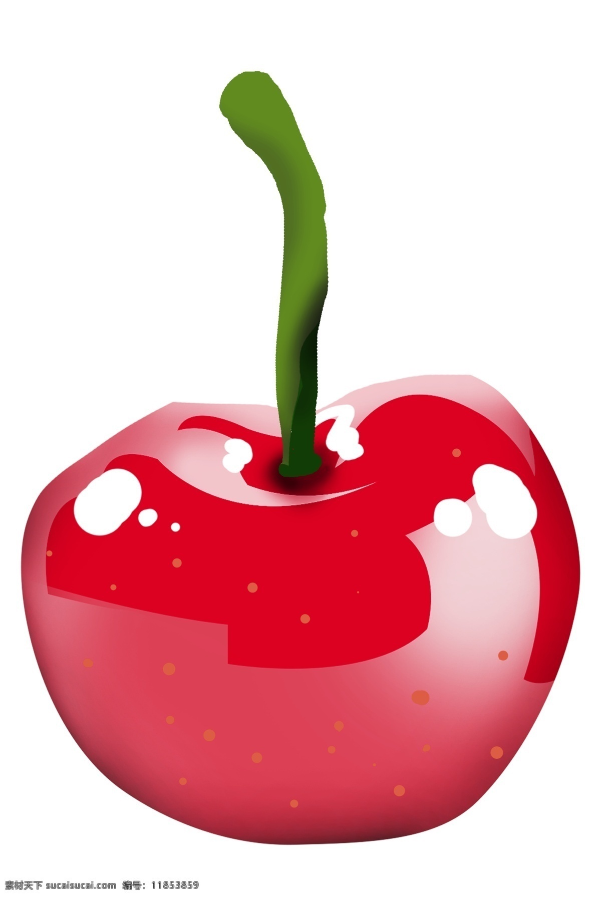 手绘 红色 樱桃 插画 手绘红色樱桃 美味的樱桃 卡通樱桃插画 美食 新鲜的樱桃 新鲜水果 食物插画