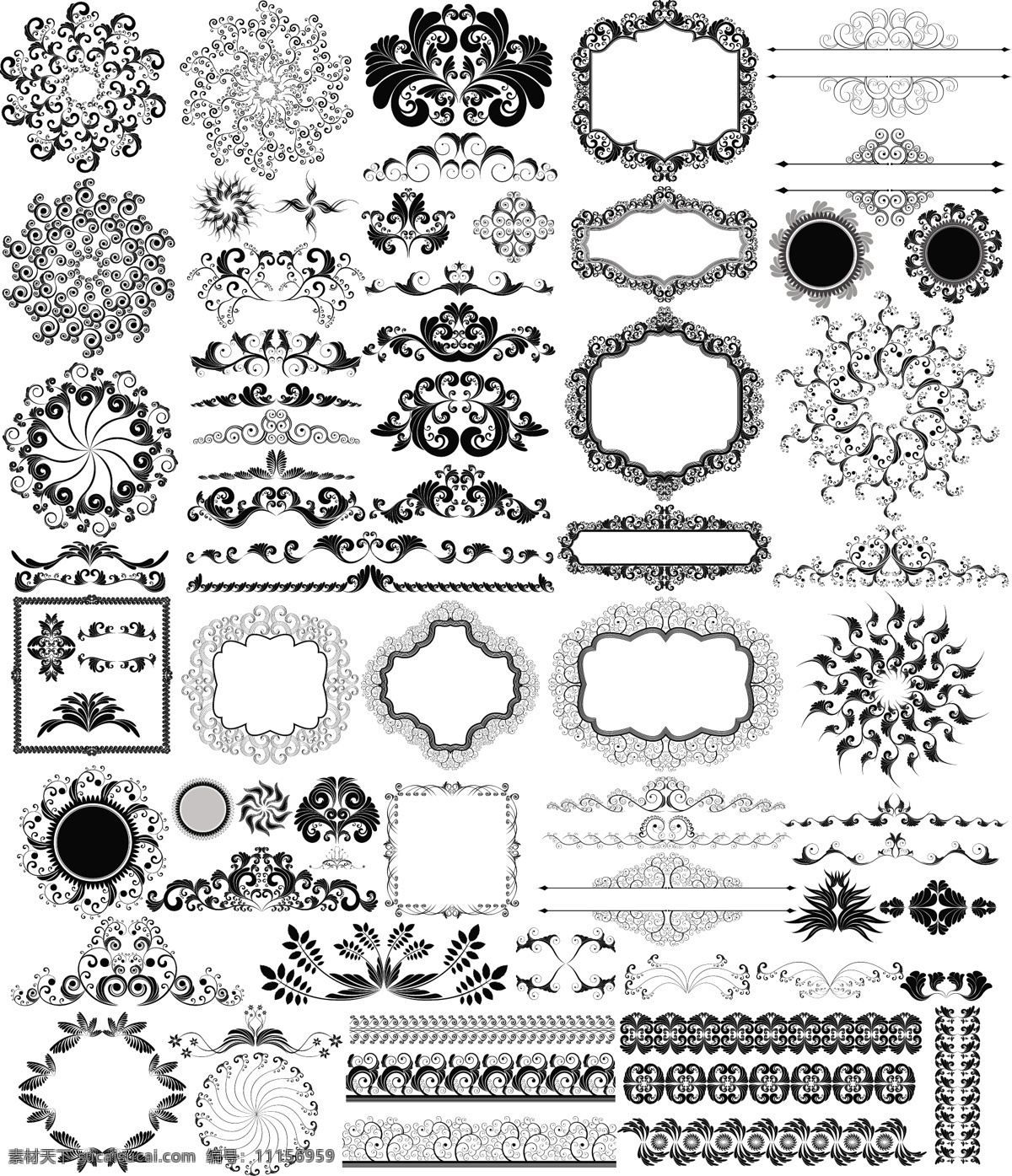 欧式 花纹 装饰 复古 矢量 适用 格式 矢量图 花纹花边