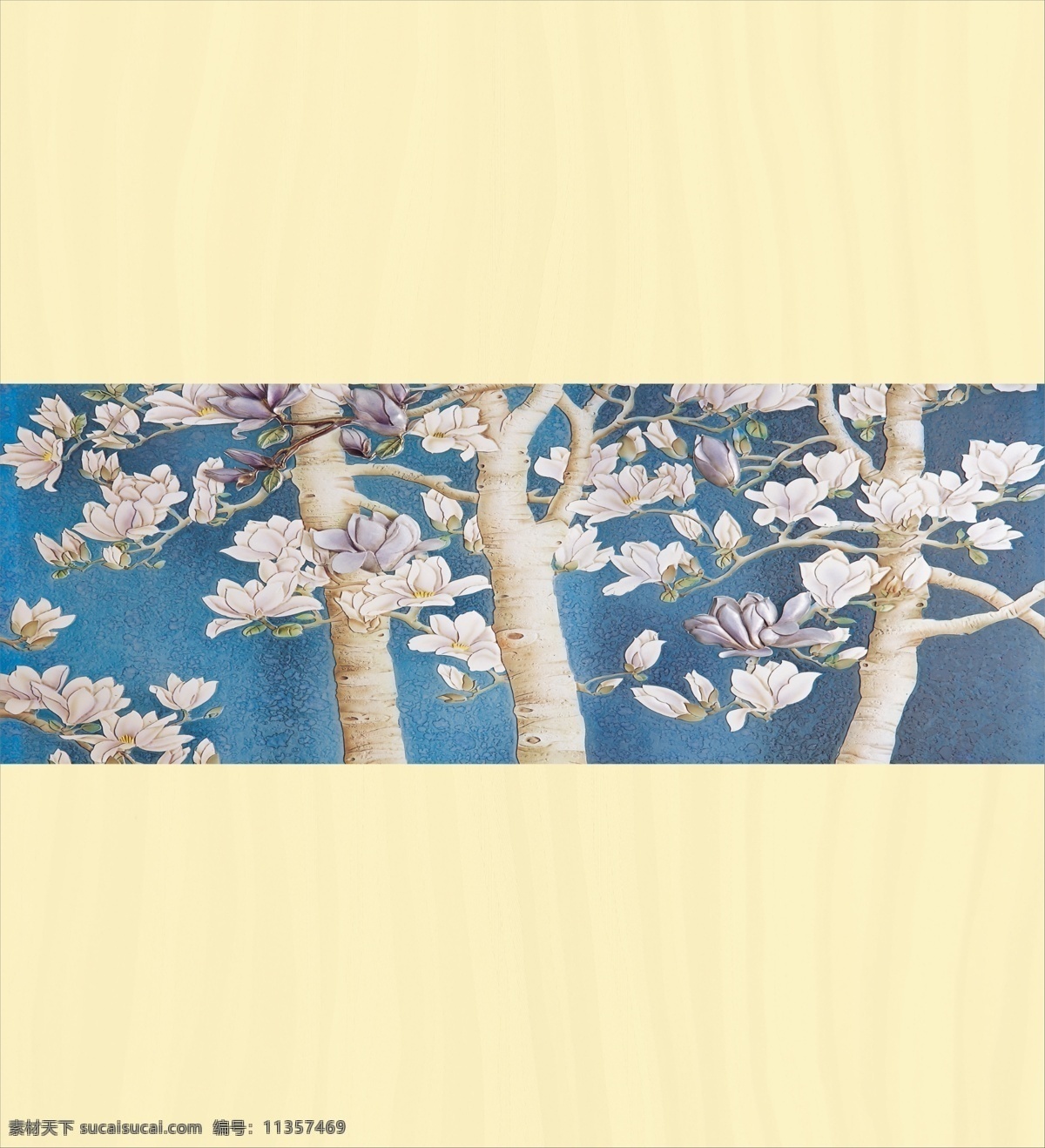 白桦树 蓝色 木纹 树 腰线 装饰素材 移门
