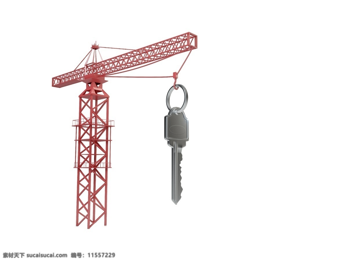 吊 钥匙 塔吊 创意设计 分层 韩国素材 no2 商务 商业 红色 白色