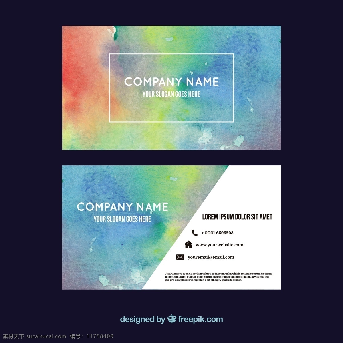 色彩画卡 商标 名片 水彩 商业 抽象 卡片 模板 办公室 颜色 展示 文具 公司 抽象标志 企业标识 品牌 现代 身份