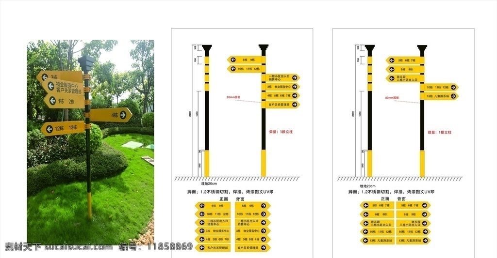 指引标识图片 指引牌 标识 楼栋 竖牌 方向牌 广告