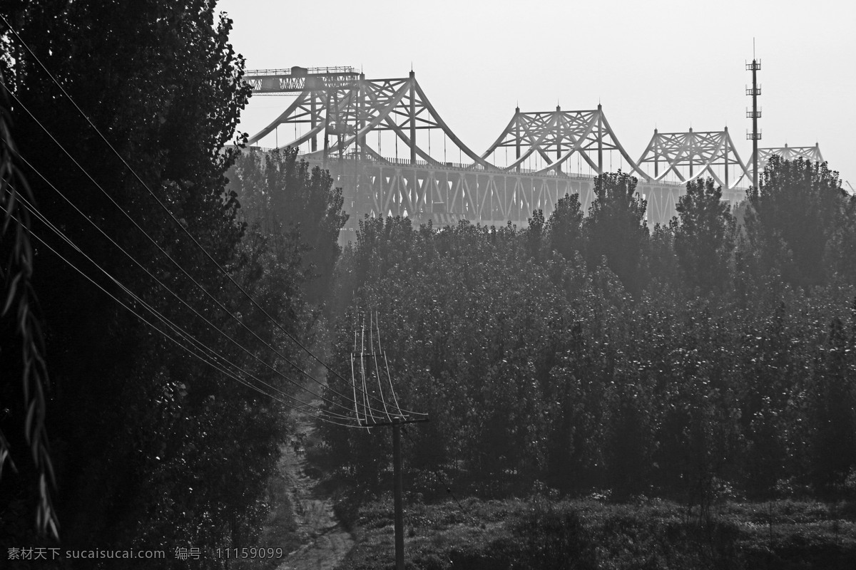 黄河大桥 铁桥 黑白摄影 在建大桥 雄伟 现代科技 工业生产