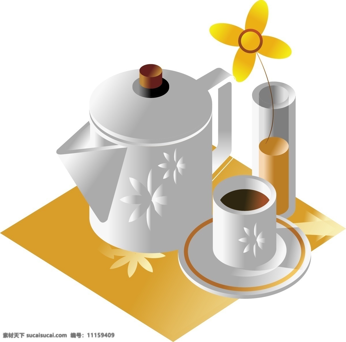 韩国免费下载 ai格式 韩国 咖啡杯 咖啡壶 矢量 矢量图 其他矢量图