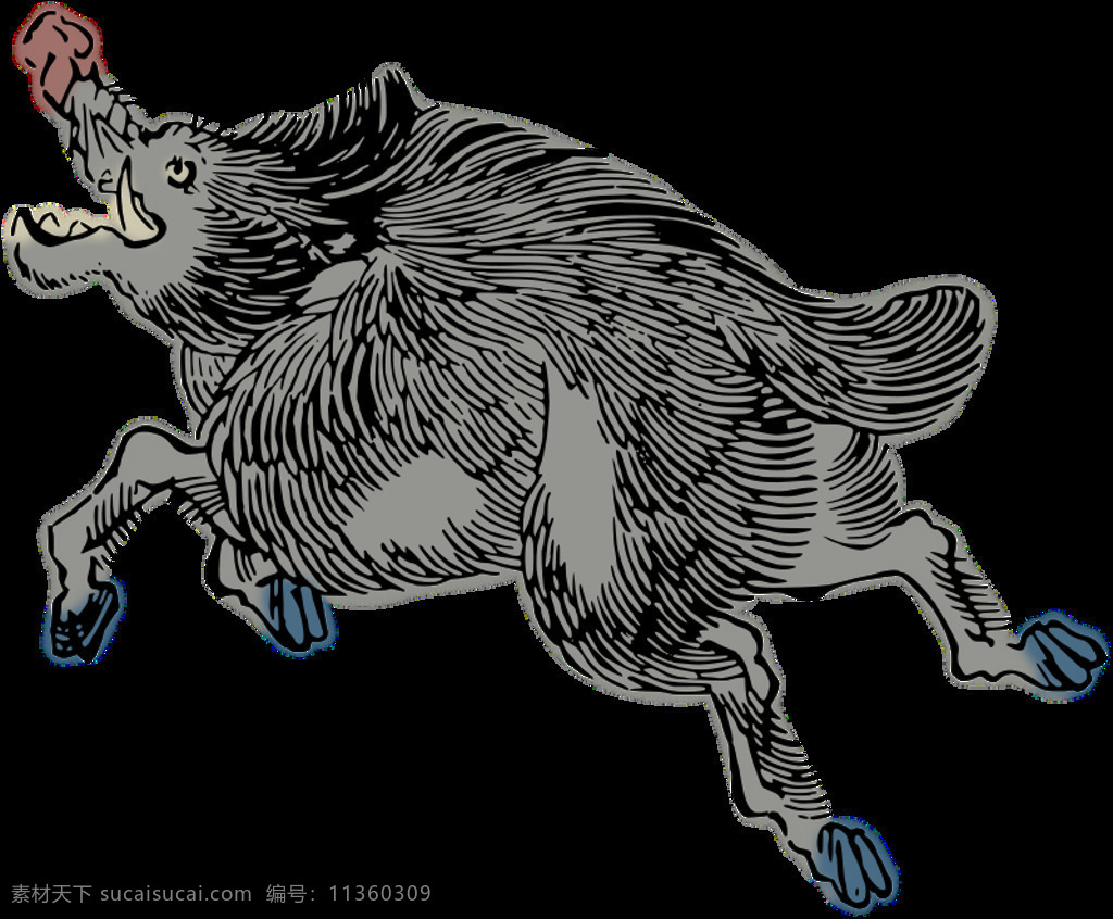 野猪免费下载 动物 野猪 艺术品 猪 线的艺术 木材印刷 木刻 插画集