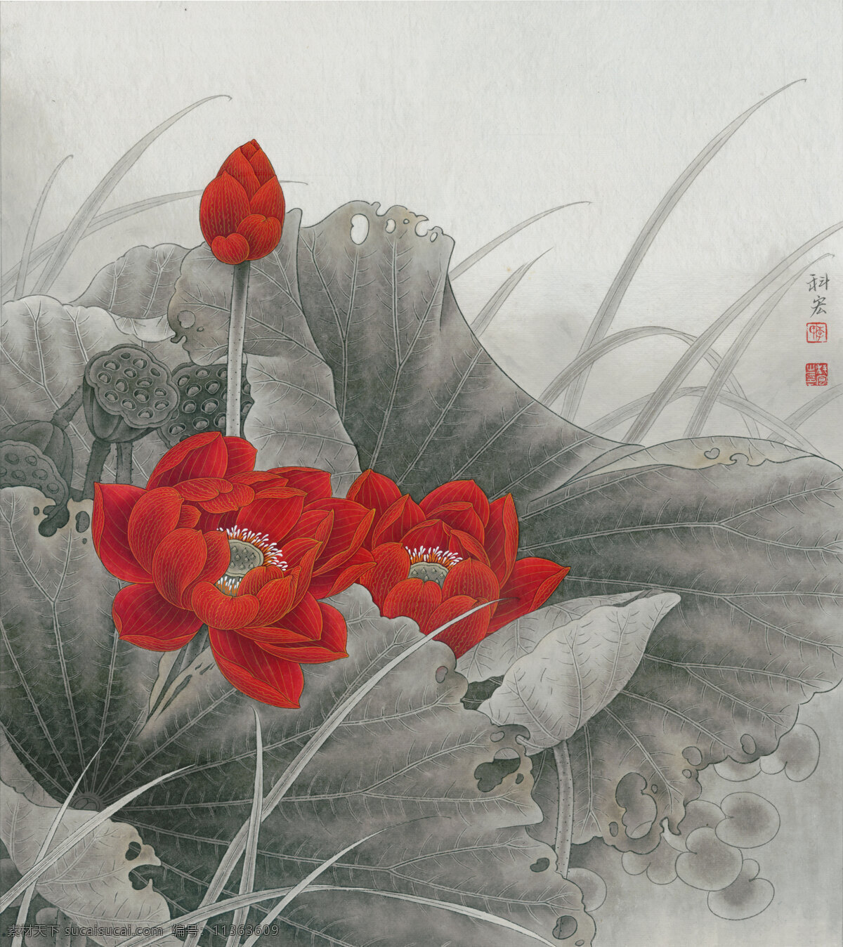 李 科 宏 工笔 荷花 秋 塘 红 荷 工笔画 字画 国画 走廊挂画 客厅挂画 教室挂画 花鸟画 工笔花鸟 工笔国画 工笔荷花 工笔画欣赏 工笔画素材 文化艺术 绘画书 法 高清工笔画 风景 绘画书法