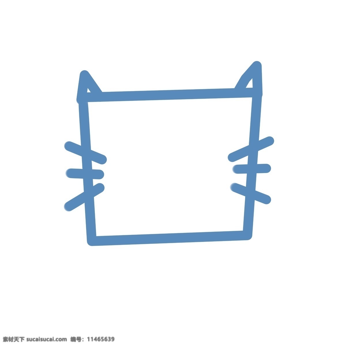 简单 对话框 蓝色 猫咪 可爱 对话款 手绘 简约 框 卡通 猫猫 猫型对话框 方形 卡通手绘
