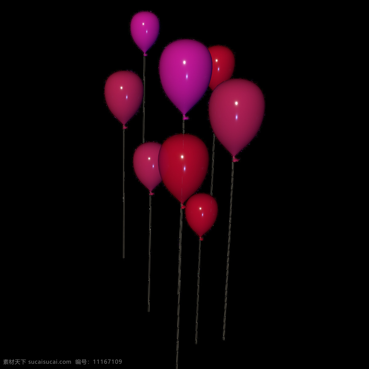 红色 立体 飘浮 装饰 气球 节日