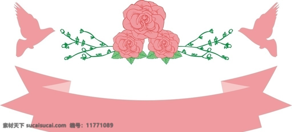 花卉横幅 花 横幅 鸟 花径 玫瑰 标志图标 网页小图标