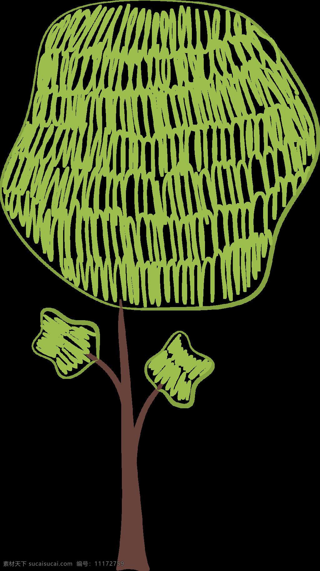 简约 手绘 小树 透明 合集 免 扣 爱心 插画 黑色 花盆 卡通 绿色 绿叶 手账素材 树木 淘宝