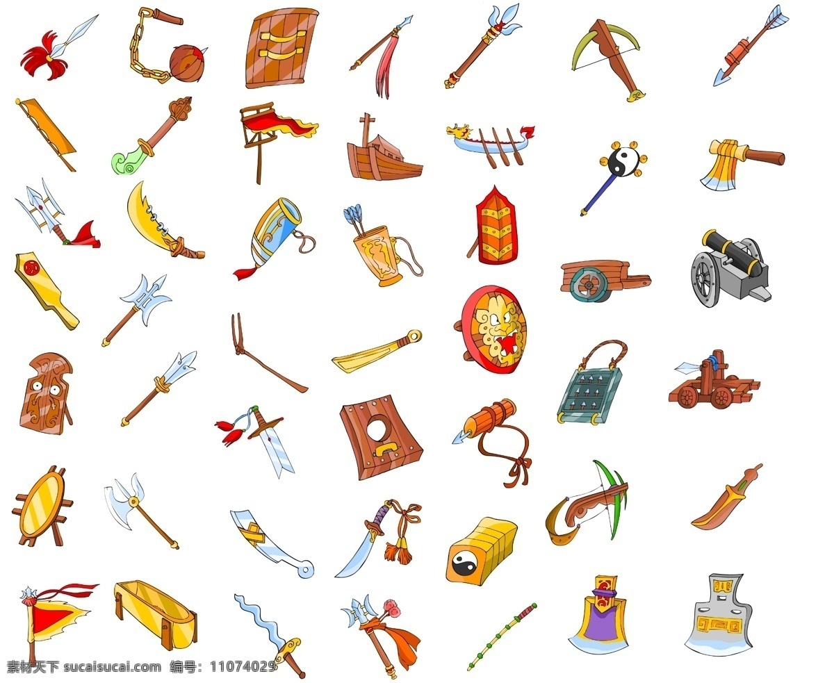 各种 古代 兵器 传统文化设计 盾牌 斧头 弓箭 旗子 矢量图 小刀 psd源文件