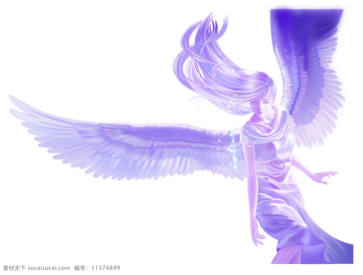 翅膀 女性 人物图库 天使 天使的翅膀 童话人物 紫色 设计素材 模板下载 女性妇女 psd源文件
