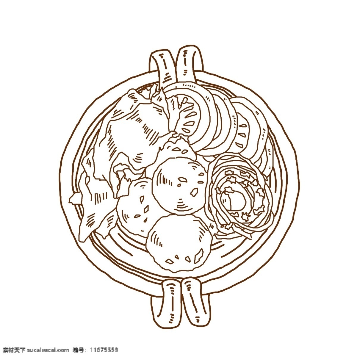 手绘 线线 描 一品 素 插画 手绘一品素 线描一品素 美味的食物 线描餐饮美食 美食插画 黑色线描插画