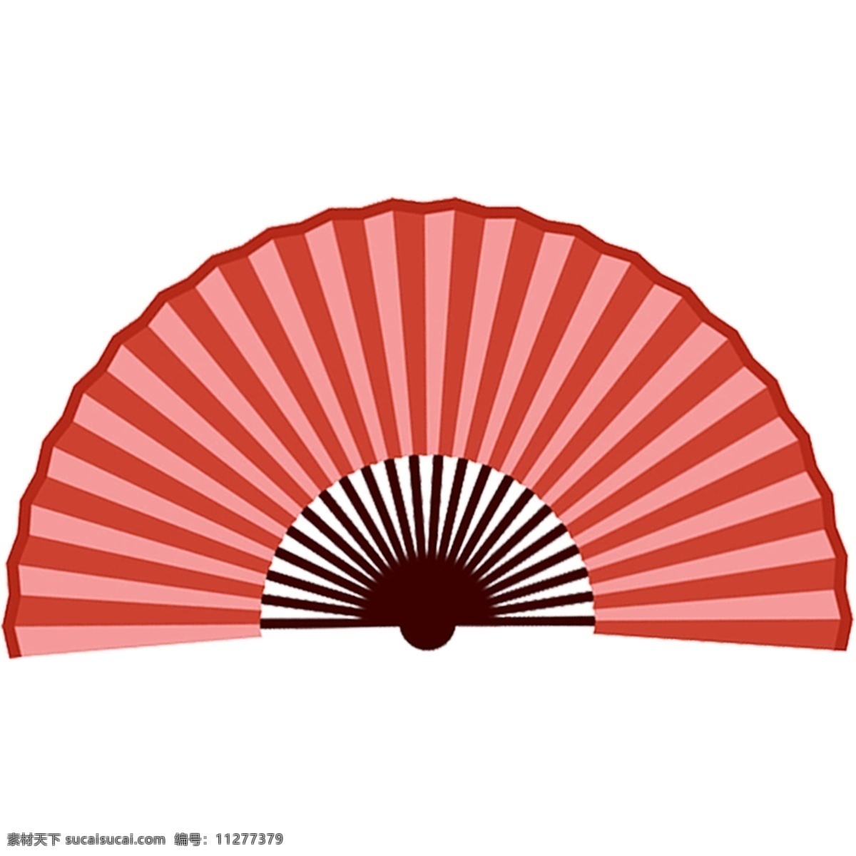 卡通 红色 扇子 元素 中国风 png元素 免抠元素 透明元素 红色扇子