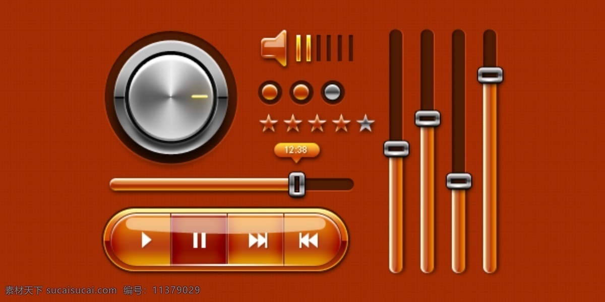 音乐 播放器 界面 ui 音乐播放器 棕色风格 网页素材 多媒体设计