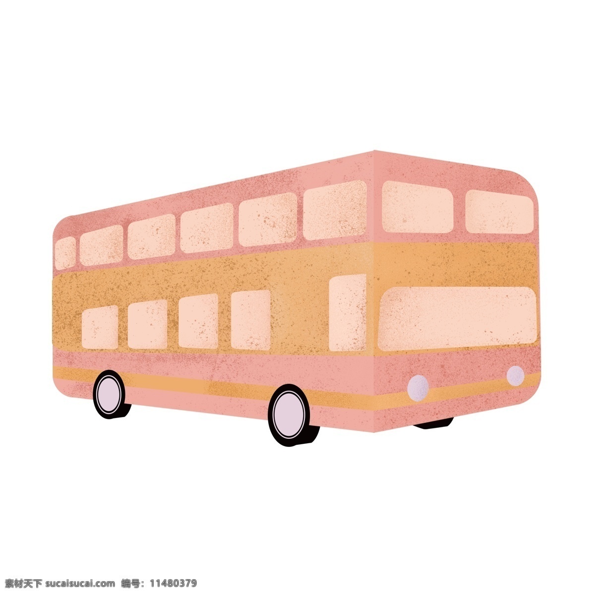 卡通 公交车 巴士 插画 元素 简约 交通工具 车子