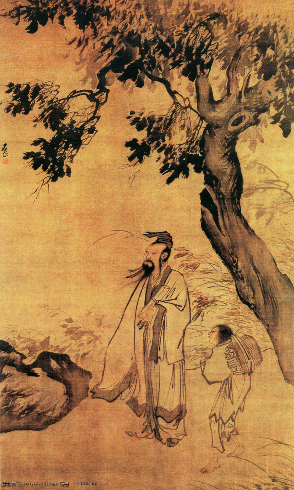人物画 中国 古画 中国古画 设计素材 人物名画 古典藏画 书画美术 棕色