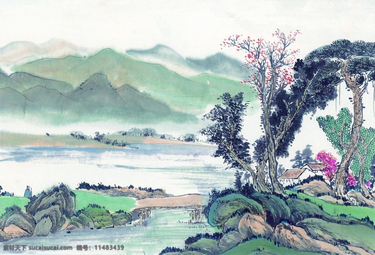 水墨山水画 意境山水画 国画山水画 最新山水画 自然景观 自然风光