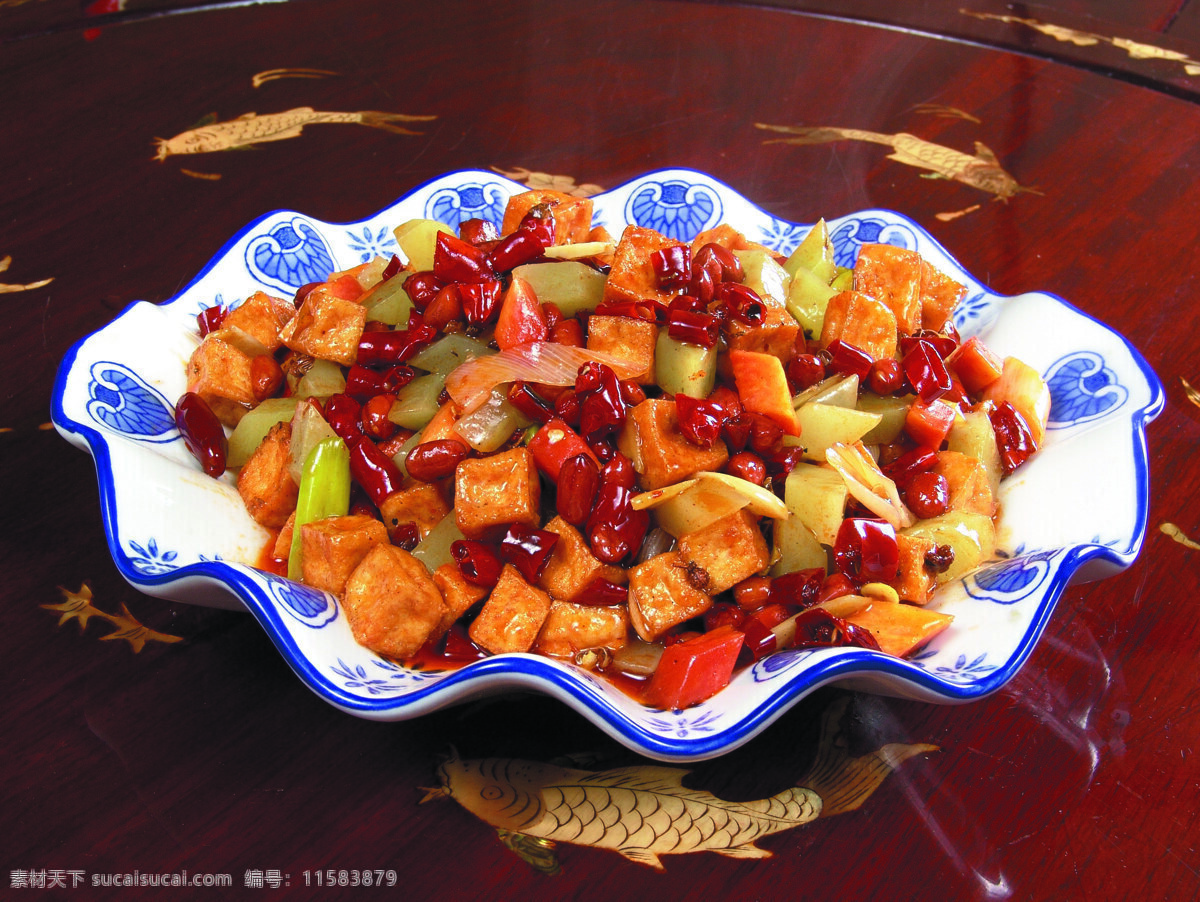 宫爆豆腐丁 宫爆豆腐 豆腐 小炒豆腐 炒豆腐 传统美食 餐饮美食