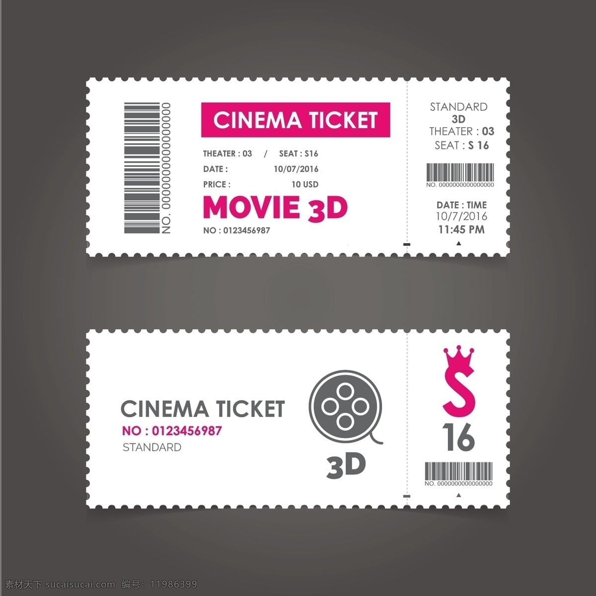 粉红色 矢量 电影票 粉红色电影票 矢量电影票 卡券 白色