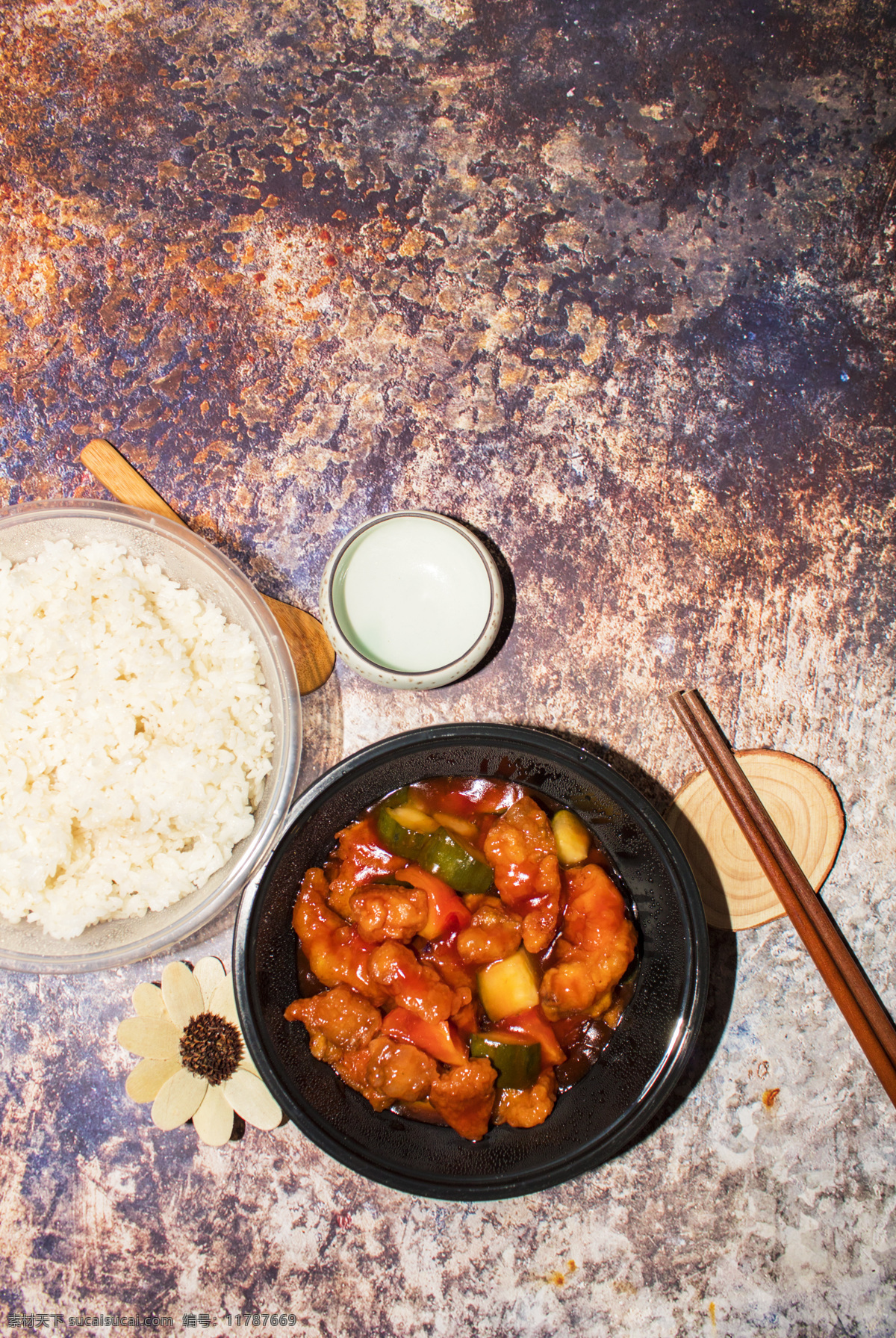 便当 糖醋 咕噜肉 糖醋咕噜肉 米饭 美食 食品 中华美食 肉 饭菜 食物