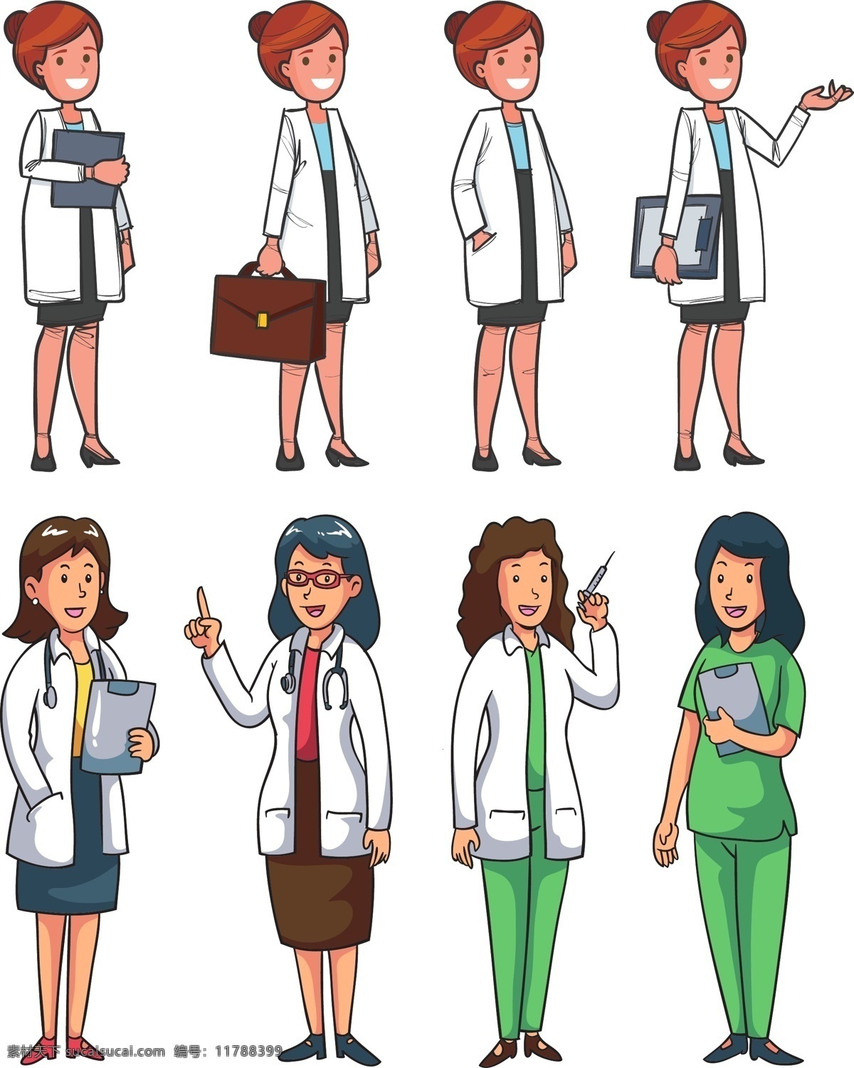 卡通 手绘 女 医生 护士 医护 职业 人物 女医生 女护士 职业人物 卡通人物 手绘人物 人物图库