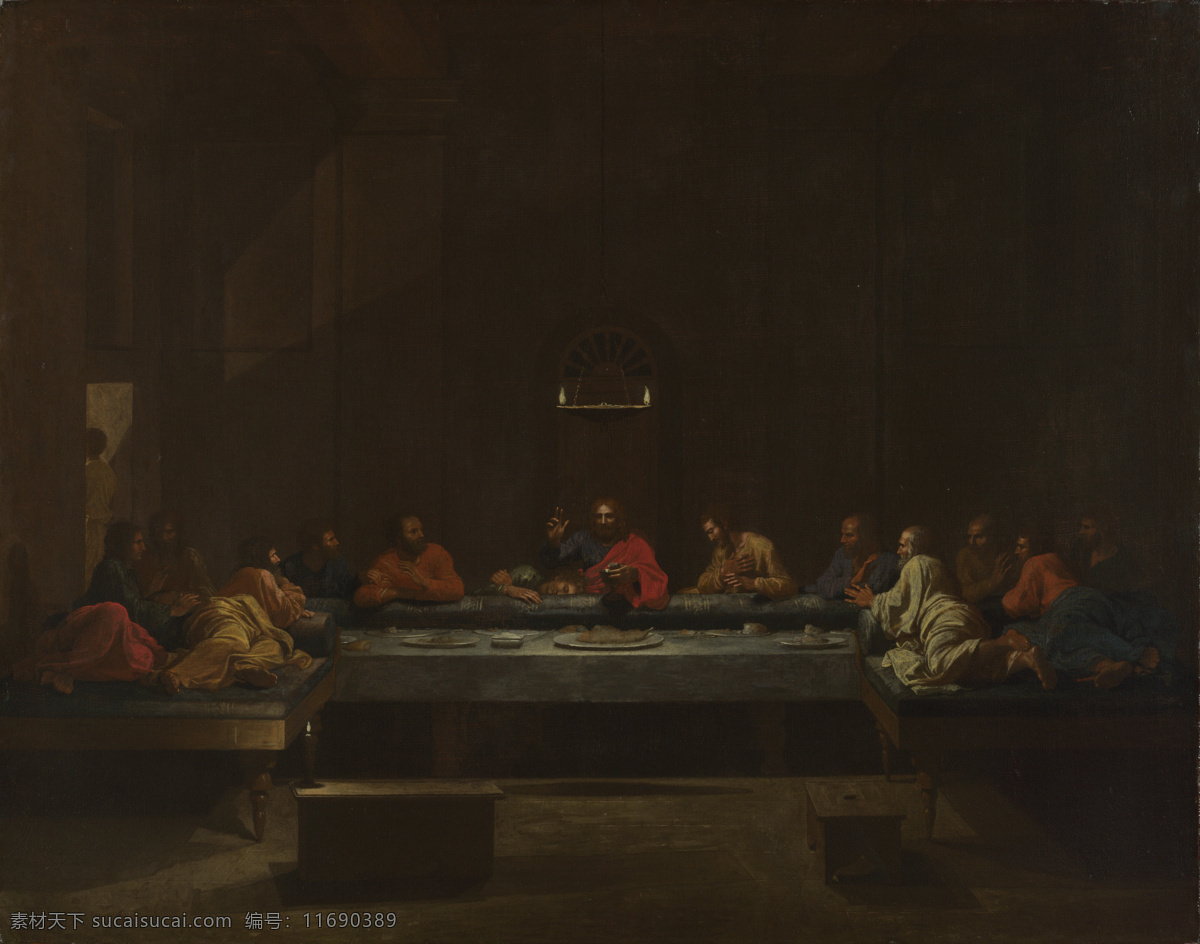 正在 吃饭 人们 餐桌 聚会 宗教 西方人物 名画 油画 绘画 文化艺术 艺术品 世界名画 书画文字