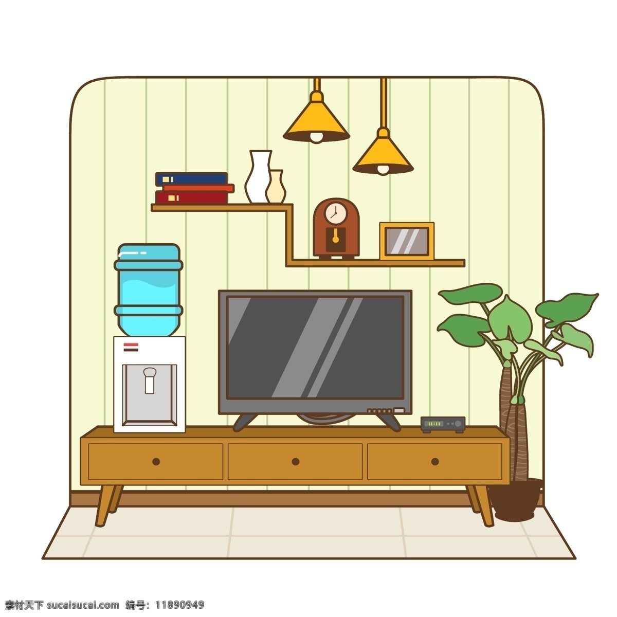 客厅 用品 日用品 用具 生活 家庭 电视 装饰 生活用具 电视柜 饮水机