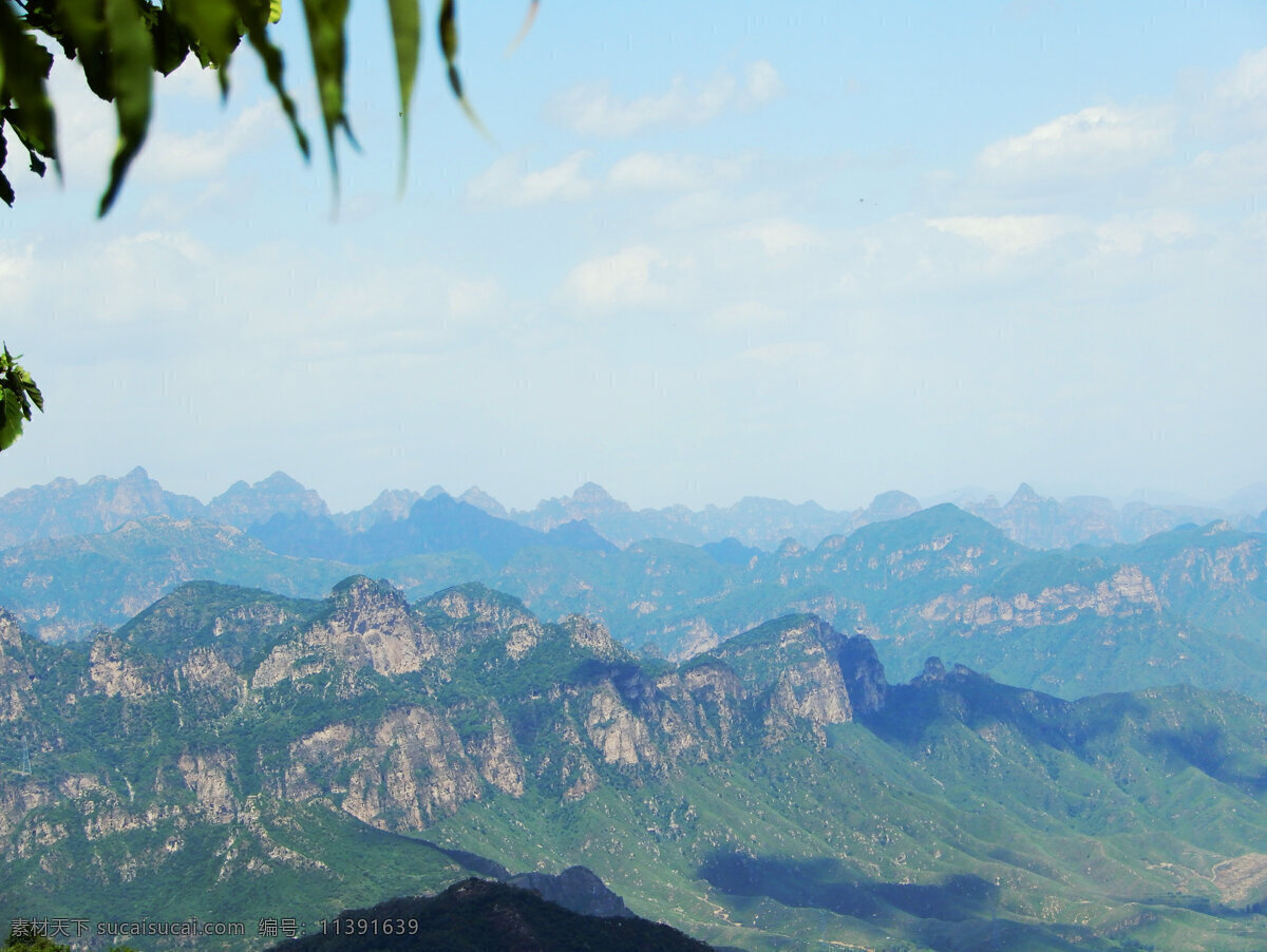 云蒙山风景 易县 山峰 山脉 树木 绿树 蓝天 白云 自然风景 自然景观