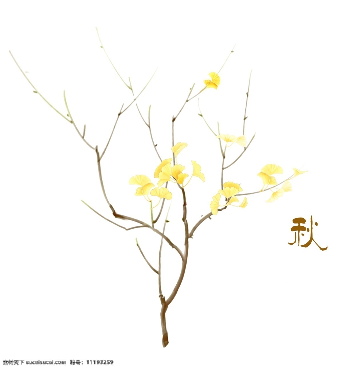 秋天 秋 银杏叶 叶子 树木 黄色叶子 树叶 文化艺术 绘画书法