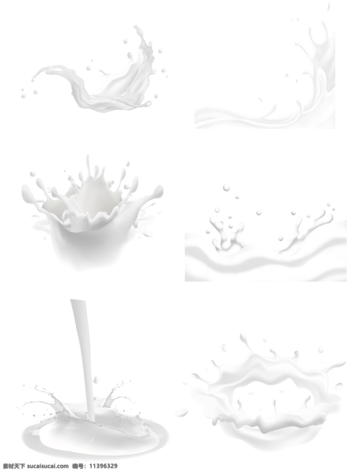 牛奶素材 白色牛奶 小奶花 纯牛奶 牛奶奶花 喷溅 动态 水 分层 多款奶花 标志图标 其他图标