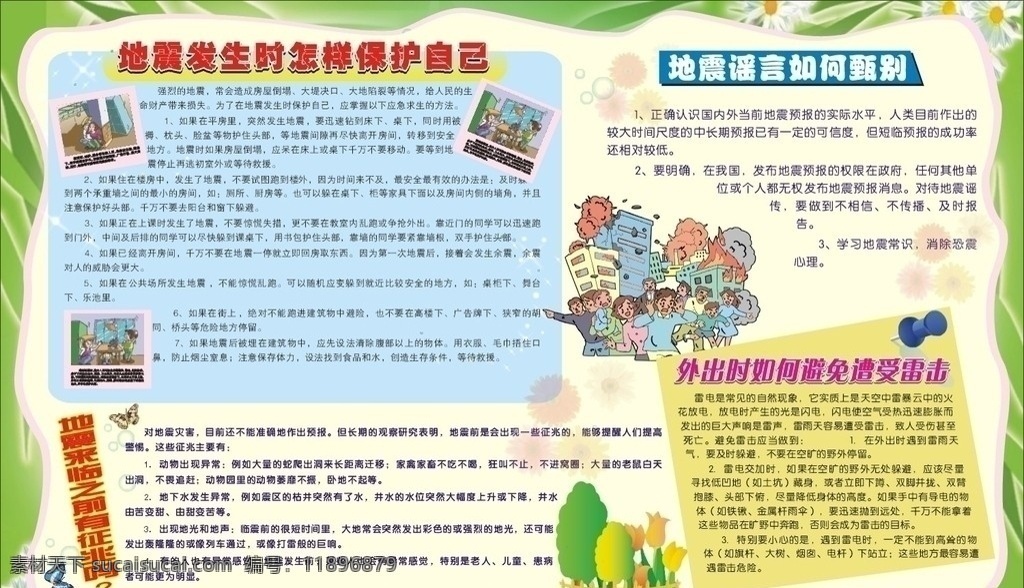 地震 演练 宣传栏 宣传单 地震漫画 地震背景 地震宣传 地震展板 地震插画 展板模板 矢量