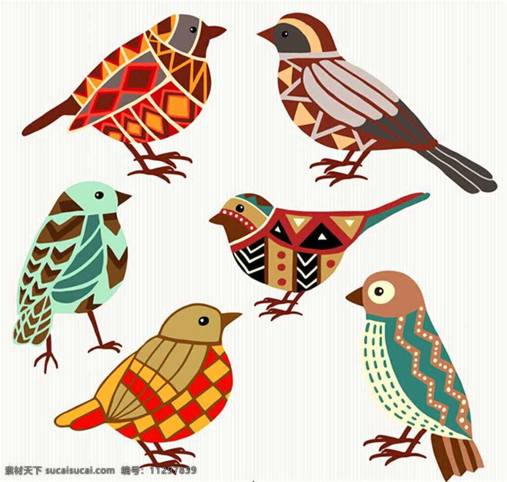 彩色 花纹 卡通 鸟类 矢量图 鸟类矢量图 卡通矢量图 卡通鸟 矢量鸟 小鸟 翅膀 鸟 动物 矢量素材 矢量图片