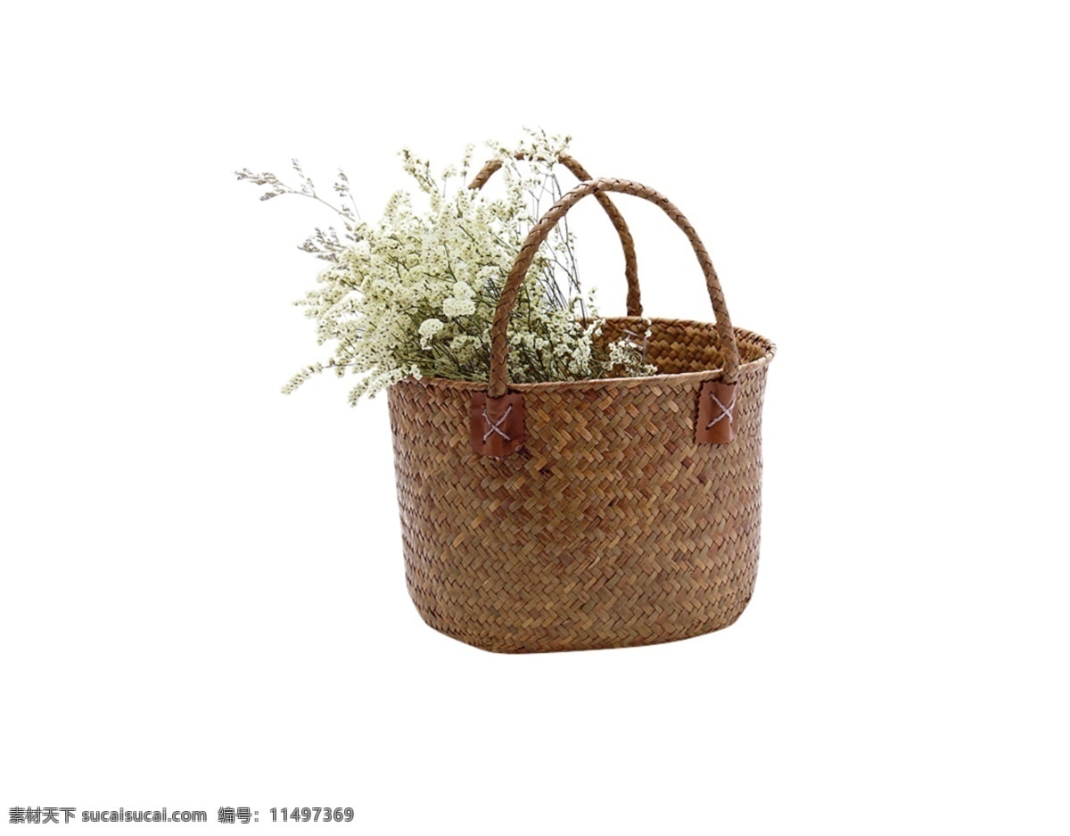 竹篮 装饰 花朵 篮子 植物