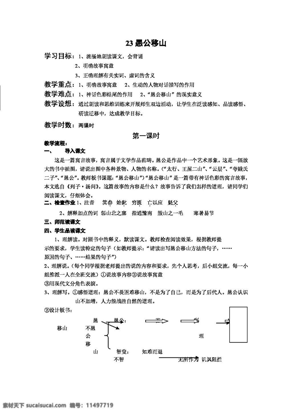 语文 人教 版 愚公移山 教案 人教版