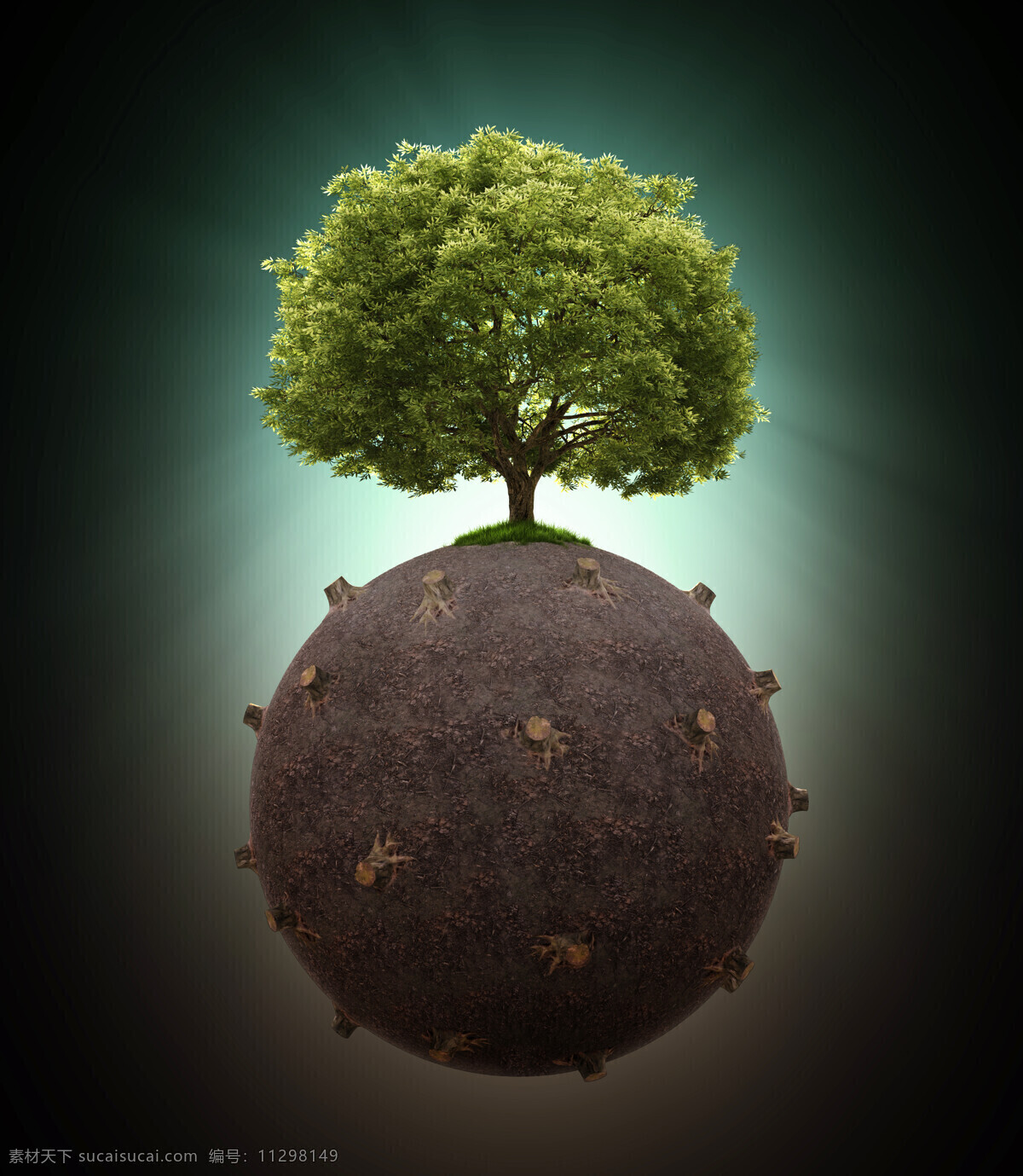 创意 环保 概念 地球保护 树木 树桩 绿色环保 生态环保 节能环保 其他类别 环境家居