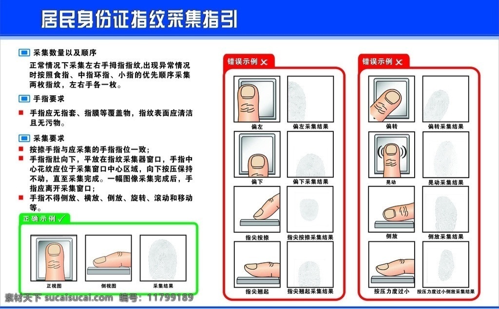 采集指纹指引 指纹 采集 居民 身份 要求 生活用品 生活百科 矢量