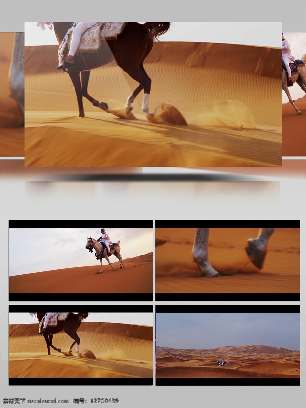 沙漠 骑马 实拍 视频 视频素材