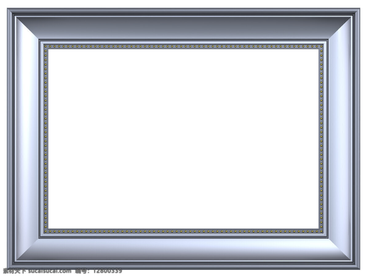 银 矩形 框 孤立 白色 背景