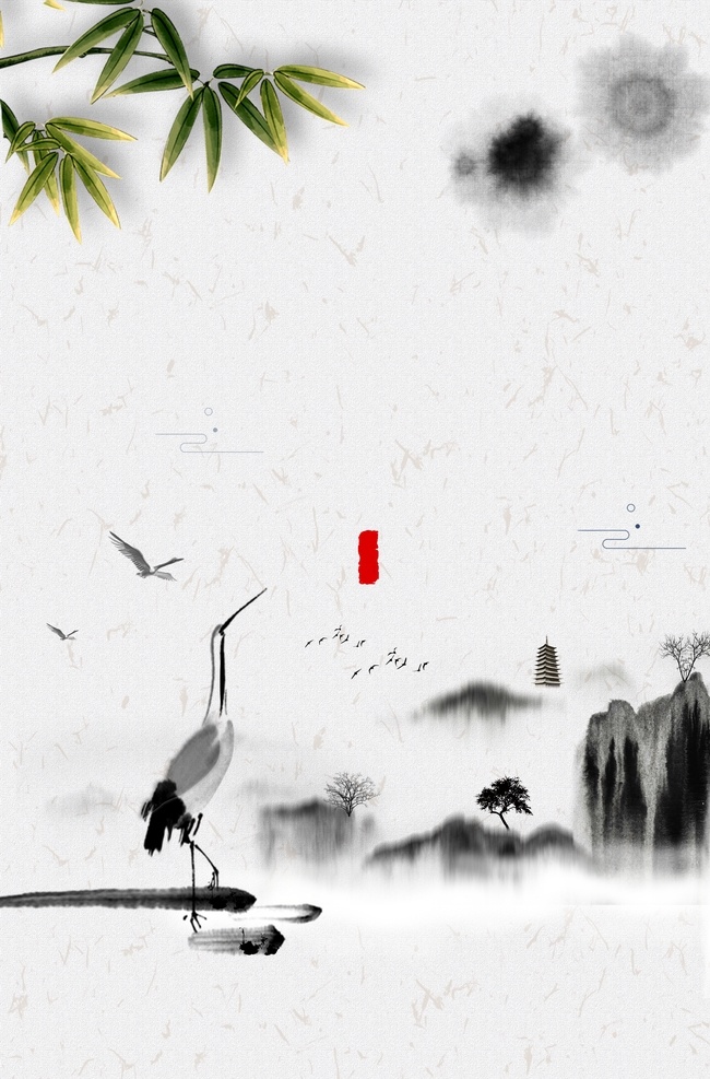 水墨 背景图片 中国风山水画 山水画 背景 古典 典雅 中国风 背景模板