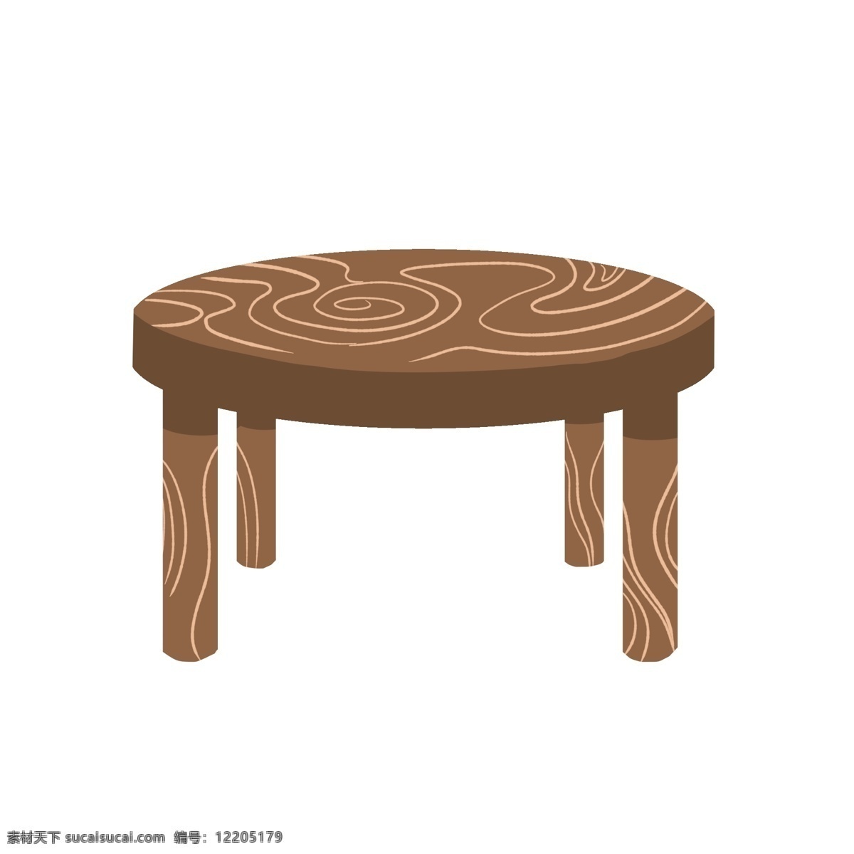 圆形 实木 餐桌 插画 桌子 实木餐桌 餐桌插图 一张 吃饭 餐桌家具