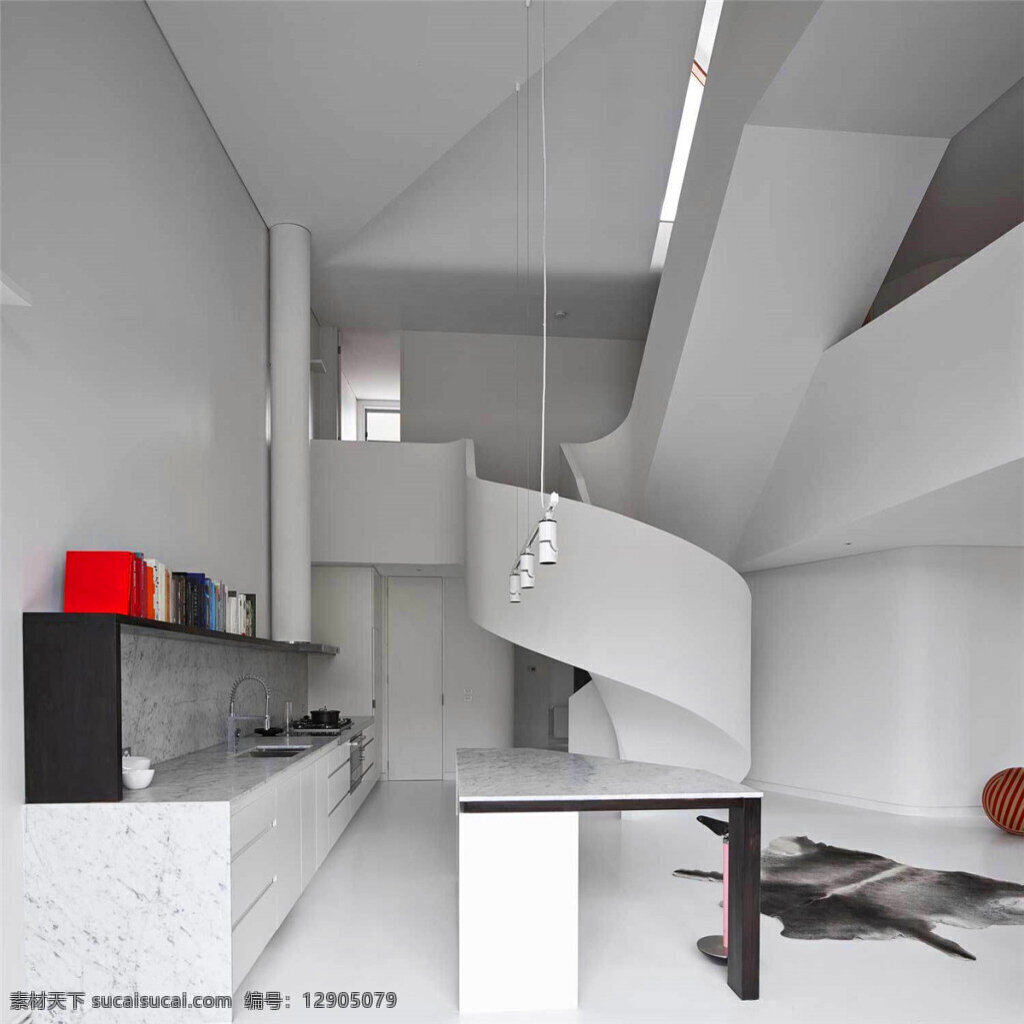 现代 极 简 客厅 浅 灰色 楼梯 室内装修 效果图 客厅装修 浅色背景墙 白色地板 白色茶几