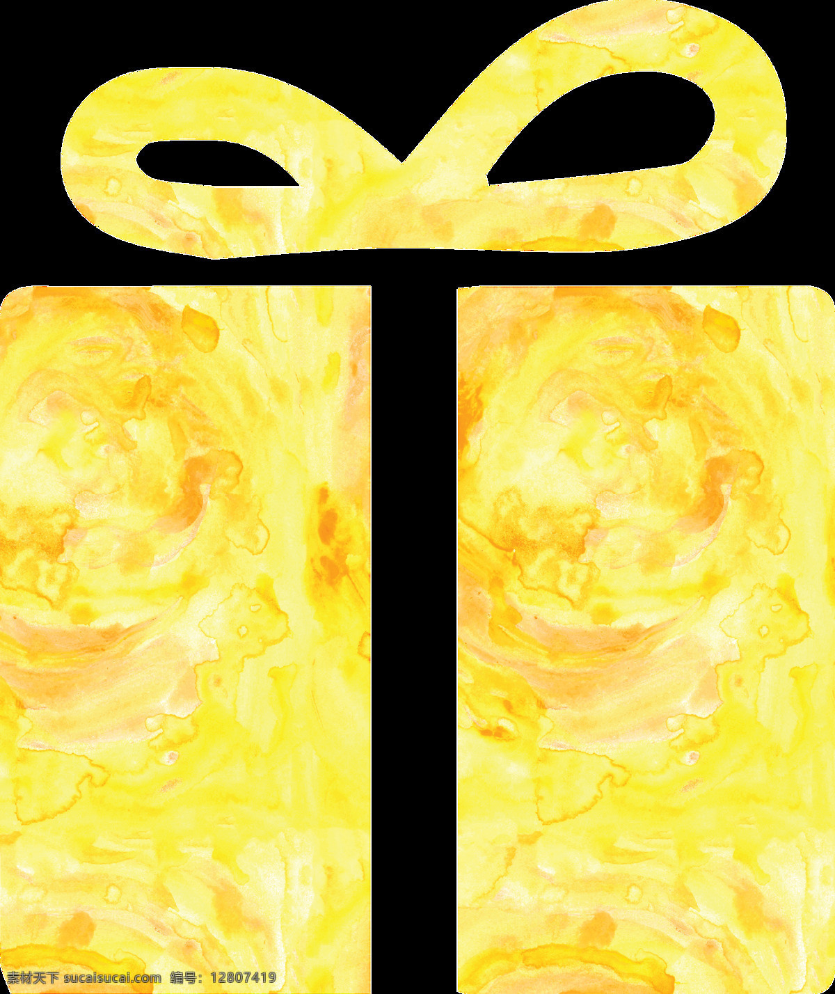 黄色 礼盒 卡通 透明 水彩 免扣 手绘 透明素材 装饰 设计素材 淘宝素材 海报设计装饰 装饰图案