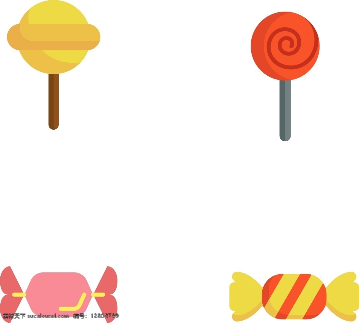 美味 甜食 糖果 免 扣 棒棒糖 波板糖 甜甜的食物 卡通 图标 插画 手绘 矢量图 免扣