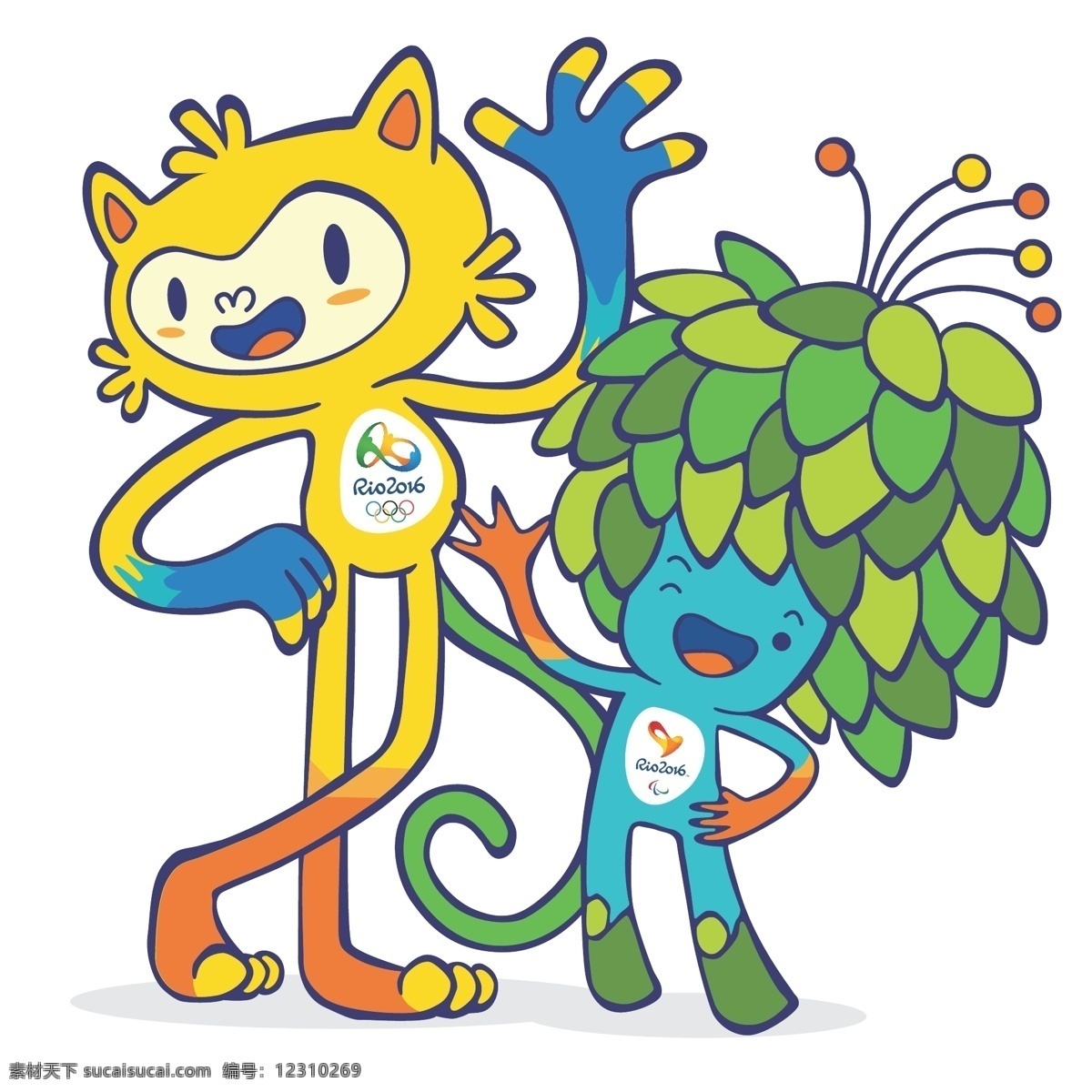里约 奥运会 吉祥物 里约奥运会 里约吉祥物 巴西吉祥物 维尼修斯 汤姆 2016 标志图标 公共标识标志