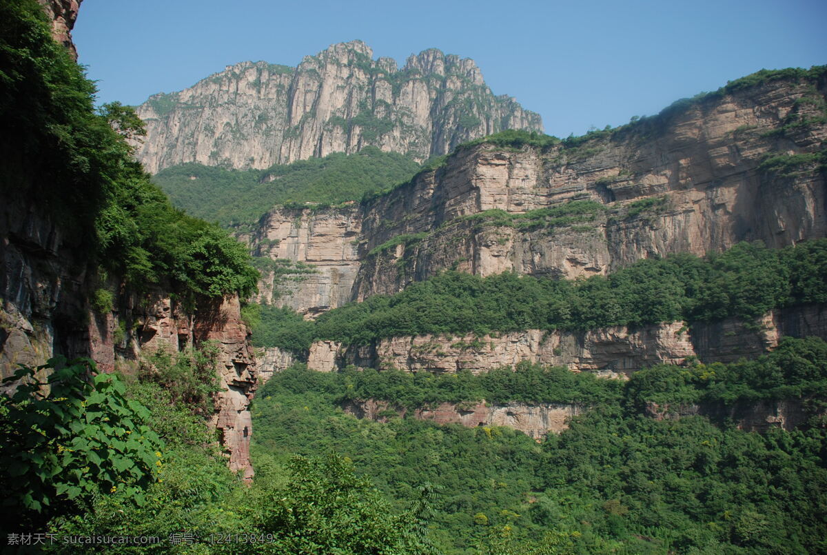 太行山 太行大峡谷 连绵的山脉 气势雄伟 断层岩壁 太行 大峡谷 风光旖旎 自然风景 自然景观
