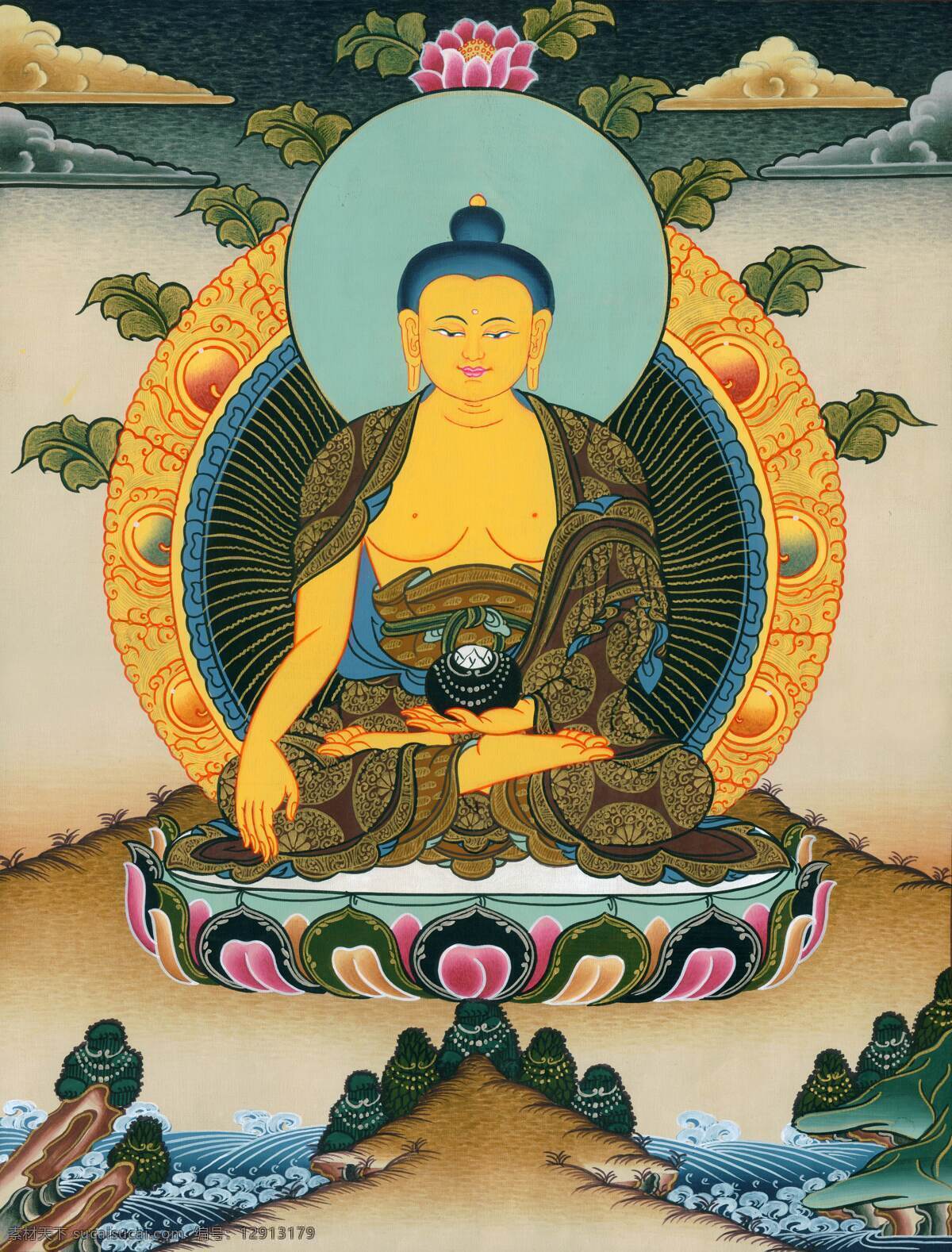 释迦牟尼唐卡 佛教 艺术 高清 唐卡 绘画 文化艺术 美术绘画