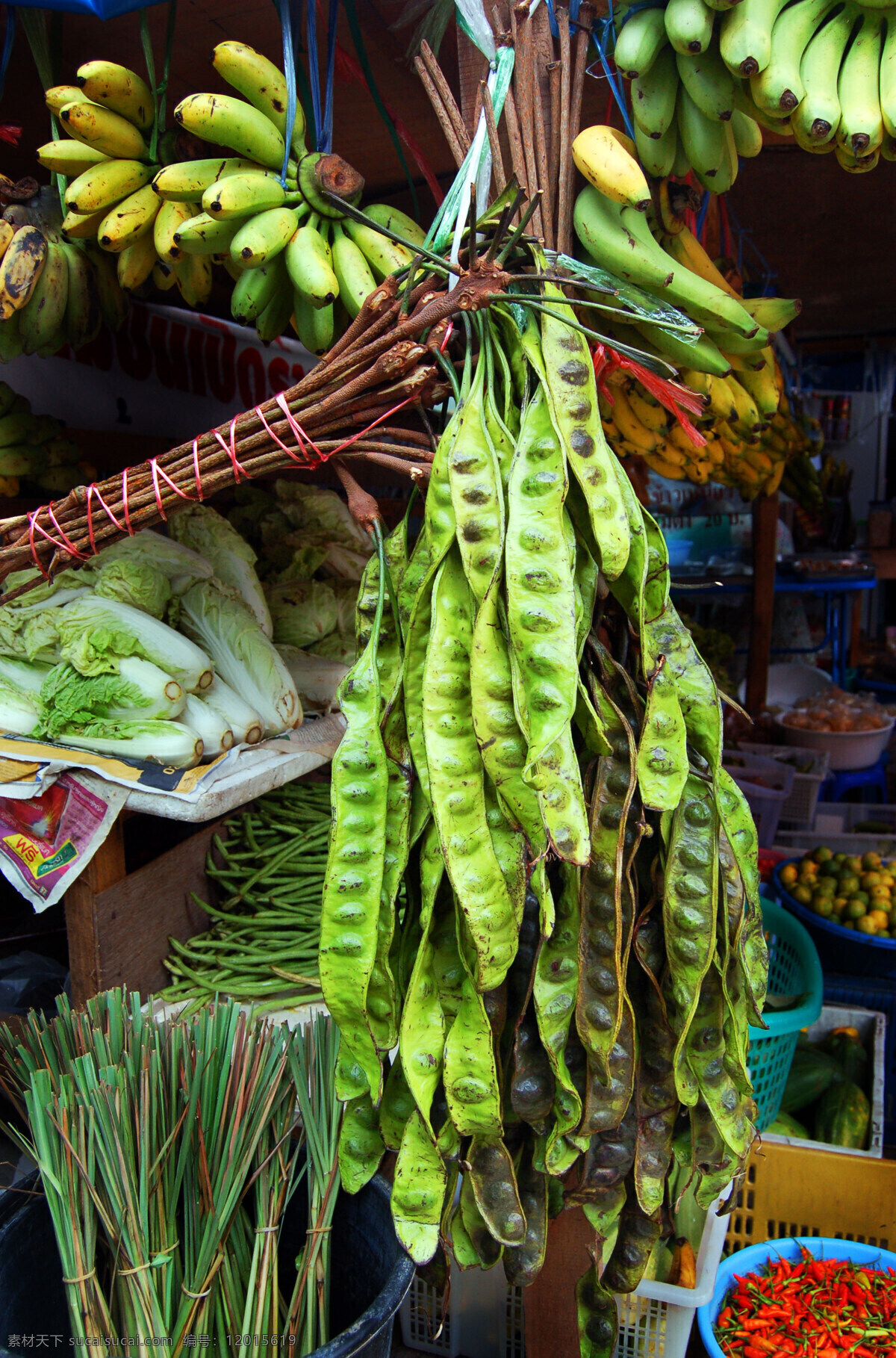 泰国 蔬菜 豆角 蔬菜摊 泰国普吉 国外旅游 旅游摄影